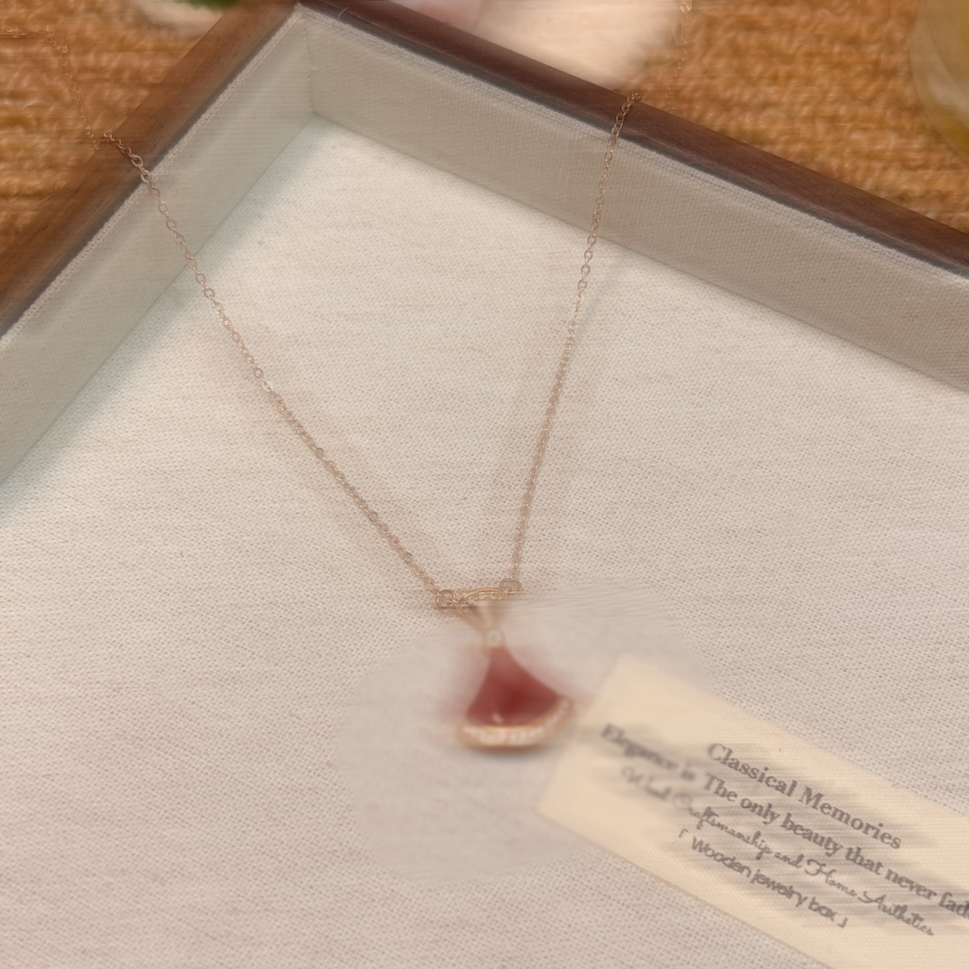 钛钢项链 D192气质时尚百搭红色项链