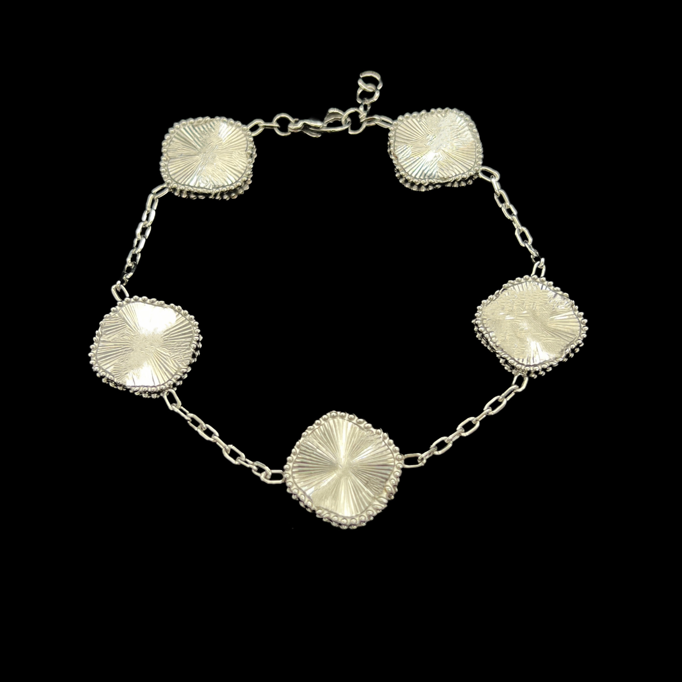 钛钢手链 C777时尚简约银色镭射百搭气质精致双面经典轻奢手链