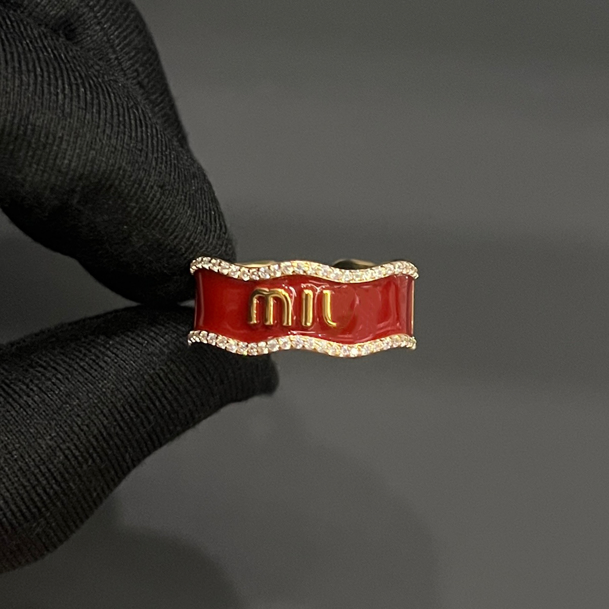 铜合金戒指 F158时尚轻奢百搭气质红色精致指环戒指饰品戒指