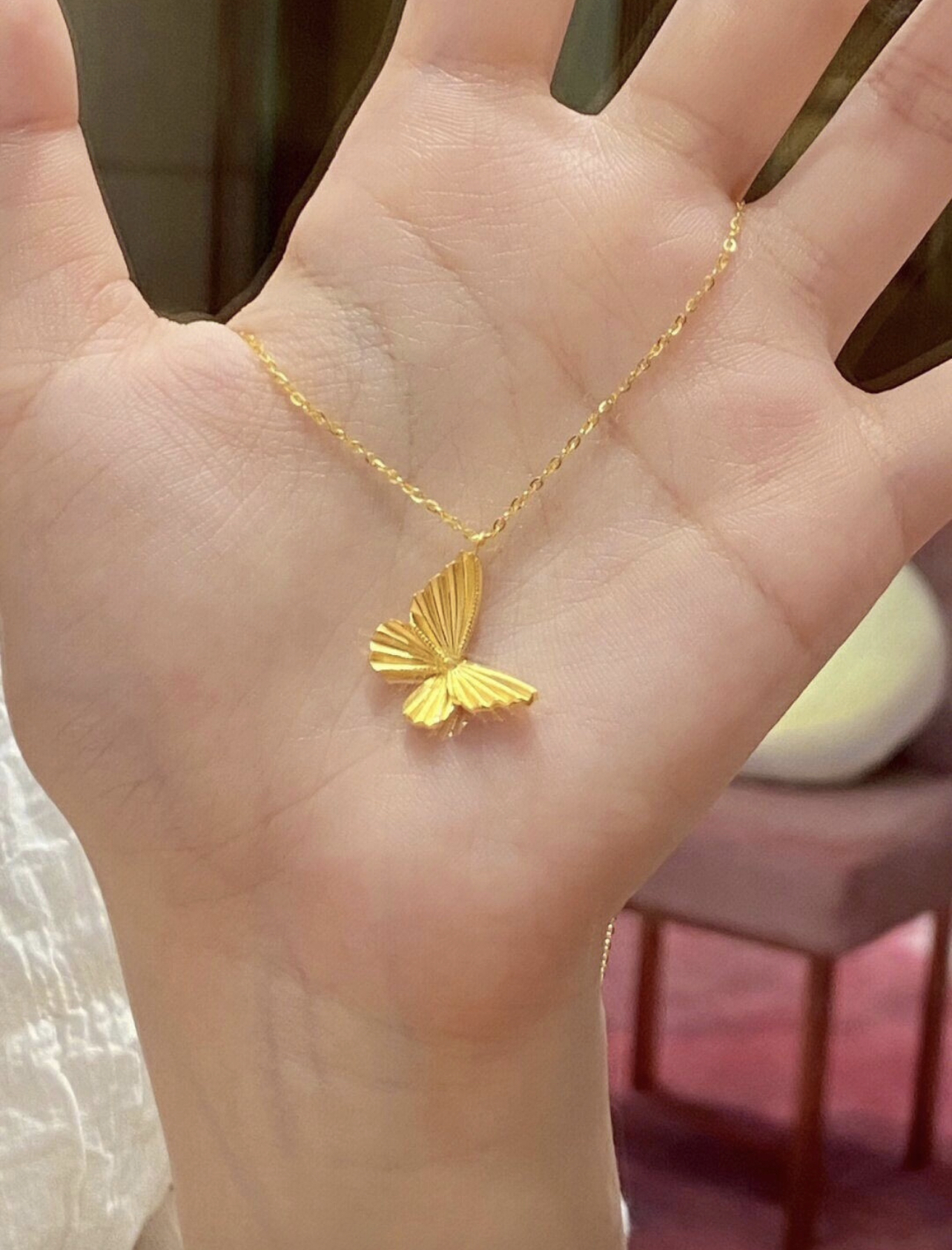 铜合金项链 F82时尚气质轻奢蝴蝶吊坠项链