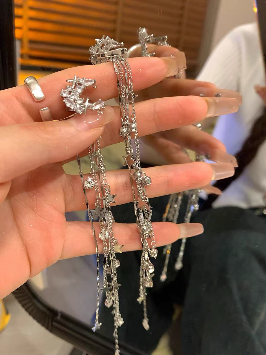 铜合金耳饰 A6气质百搭超仙精致长款轻奢时尚耳夹