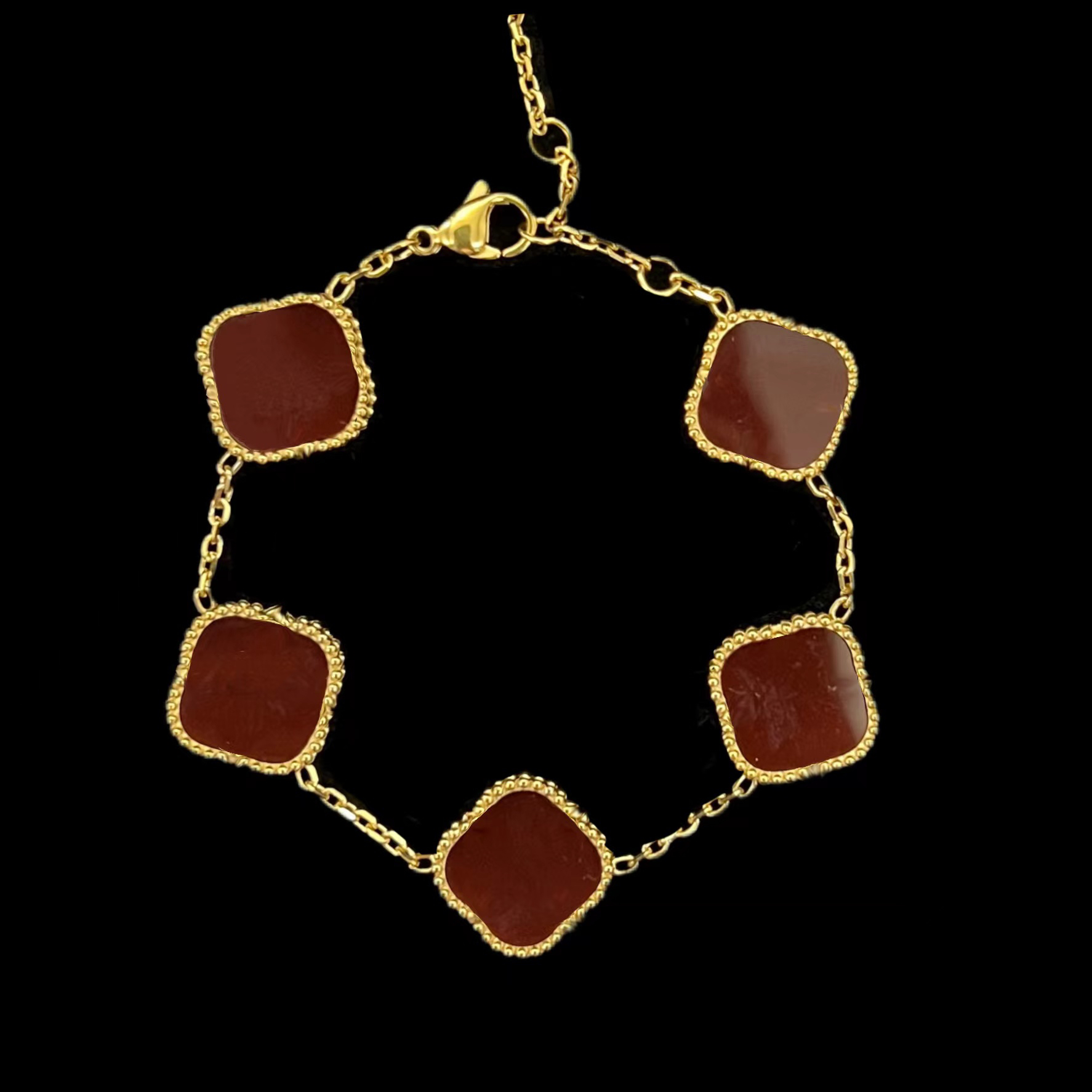 钛钢手链 D167精致可爱仙女气质甜美百搭时尚红色手链