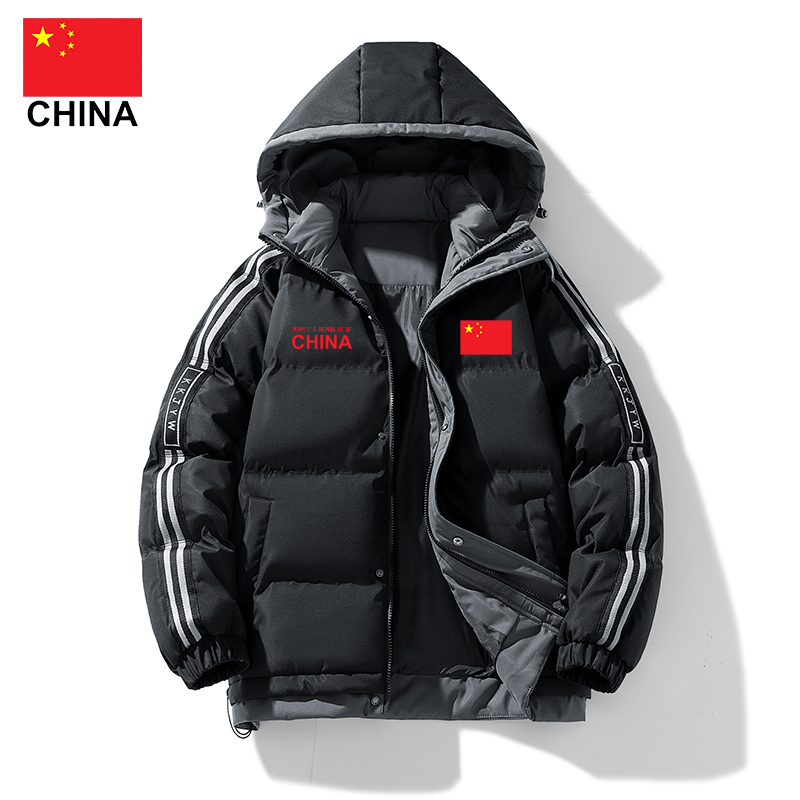 国旗棉衣男女秋冬加厚保暖外套休闲情侣百搭面包服大码运动棉袄潮