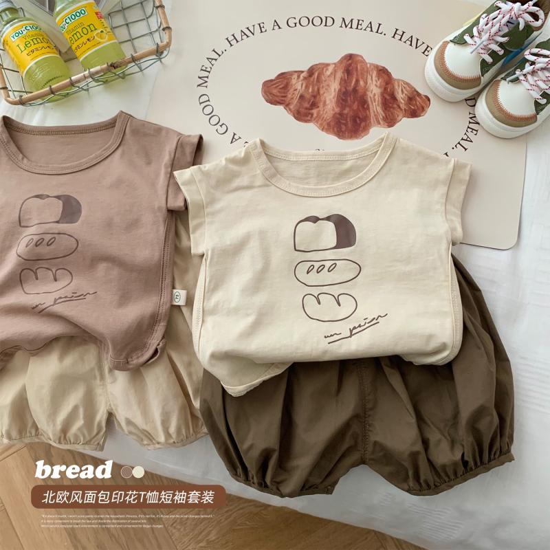 洋气新生儿小童s风婴童夏季北欧风短袖套装儿装婴幼儿宝宝两件套