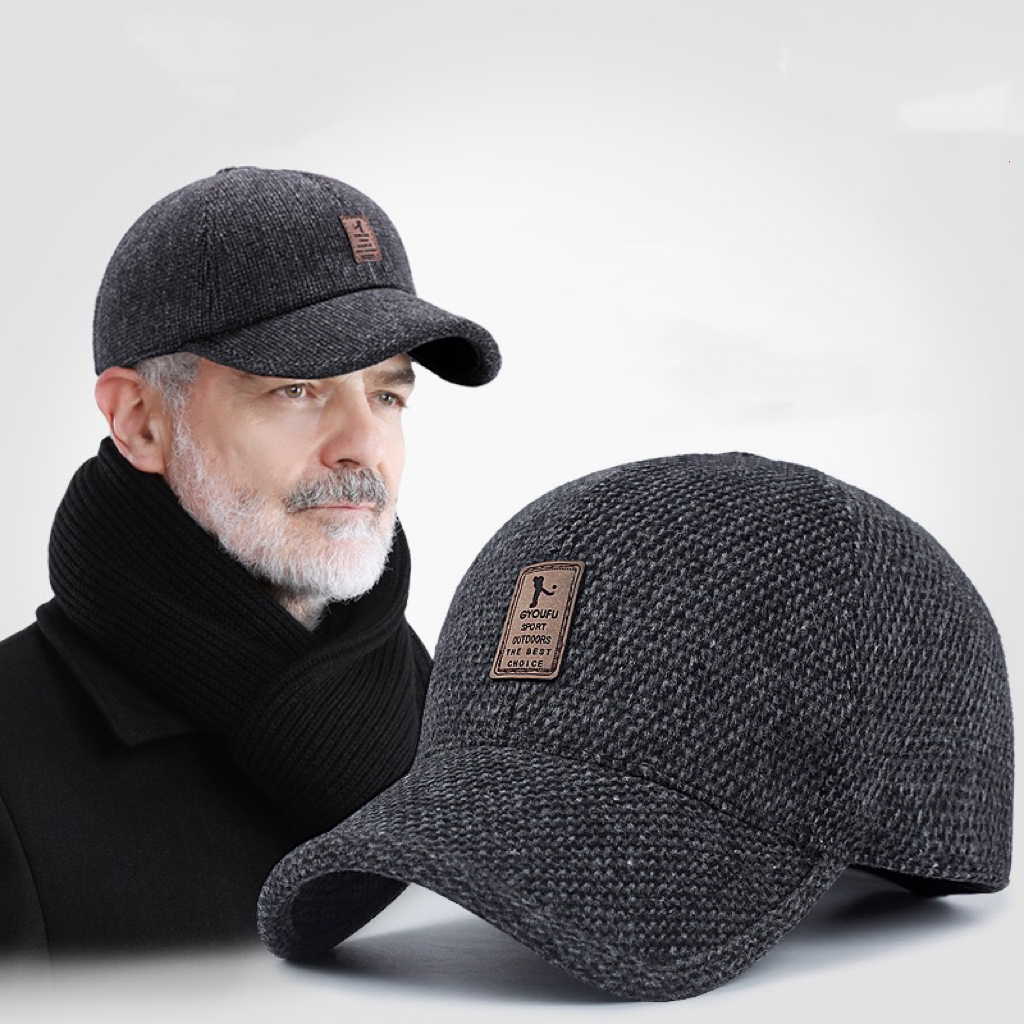 中老年帽子男士冬季爷爷爸爸鸭舌帽冬天老年保暖加厚棒球帽