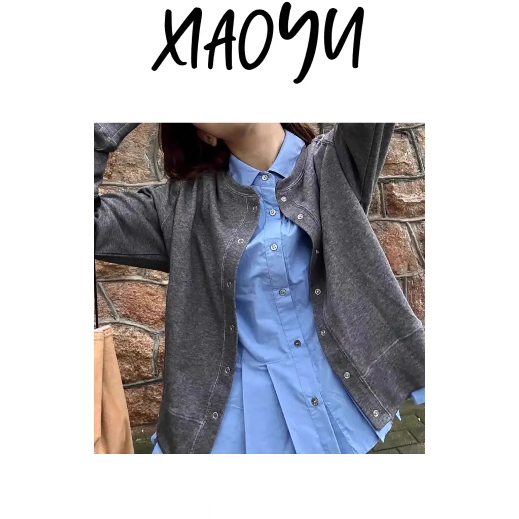 【念念不忘】Y韩重磅水洗毛圈暗扣长袖外套宽松显瘦百搭棒球外套女