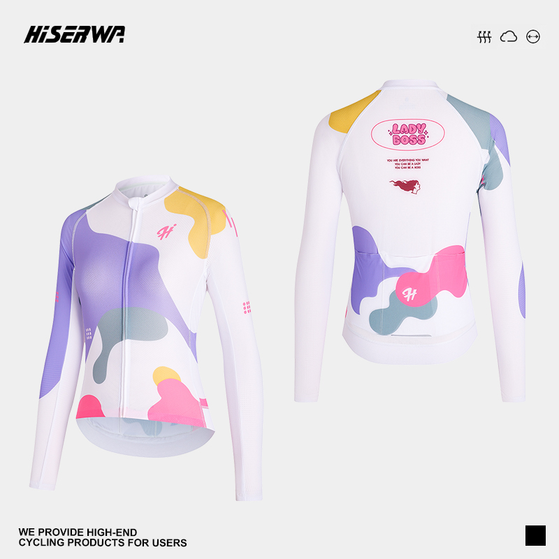 HSW骑行服长袖女款公路自行车薄款速干防晒透气春秋户外骑行上衣
