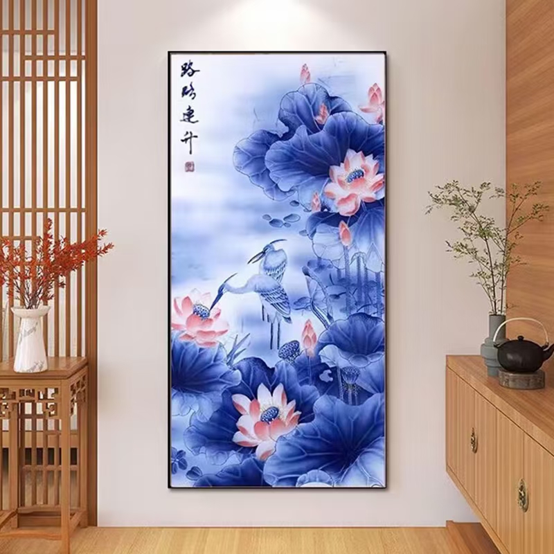 路路连升 大格四股绣140*75厘米金丝布24种色满绣十字绣套件非成