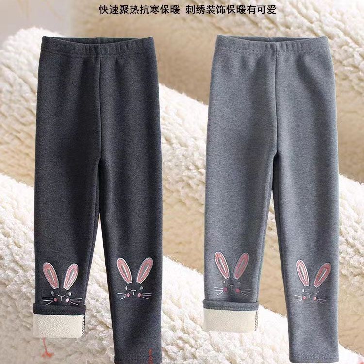 加绒打底裤秋冬保暖宝宝外穿加厚一体绒男女童中小儿童冬季长裤子