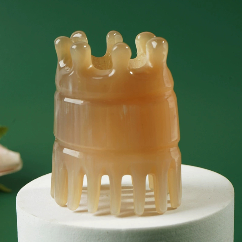 头皮按摩梳按摩头部半筒梳头按摩梳子皇冠牛角梳肩颈孕妇按摩神器