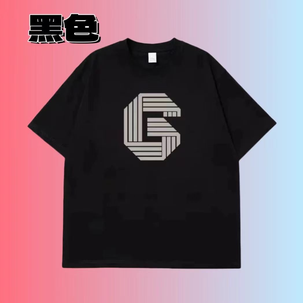 夏季纯棉男女同款T恤圆领百搭发泡印花半袖2024高品质【丝网G】m