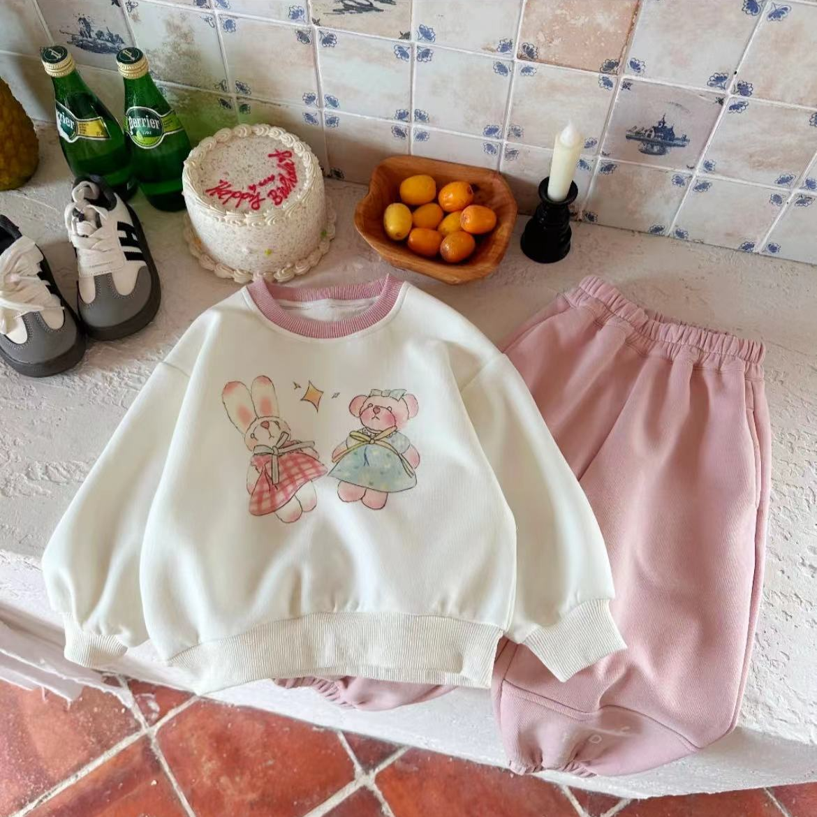 A-Y01女宝可爱时尚套装春秋百搭