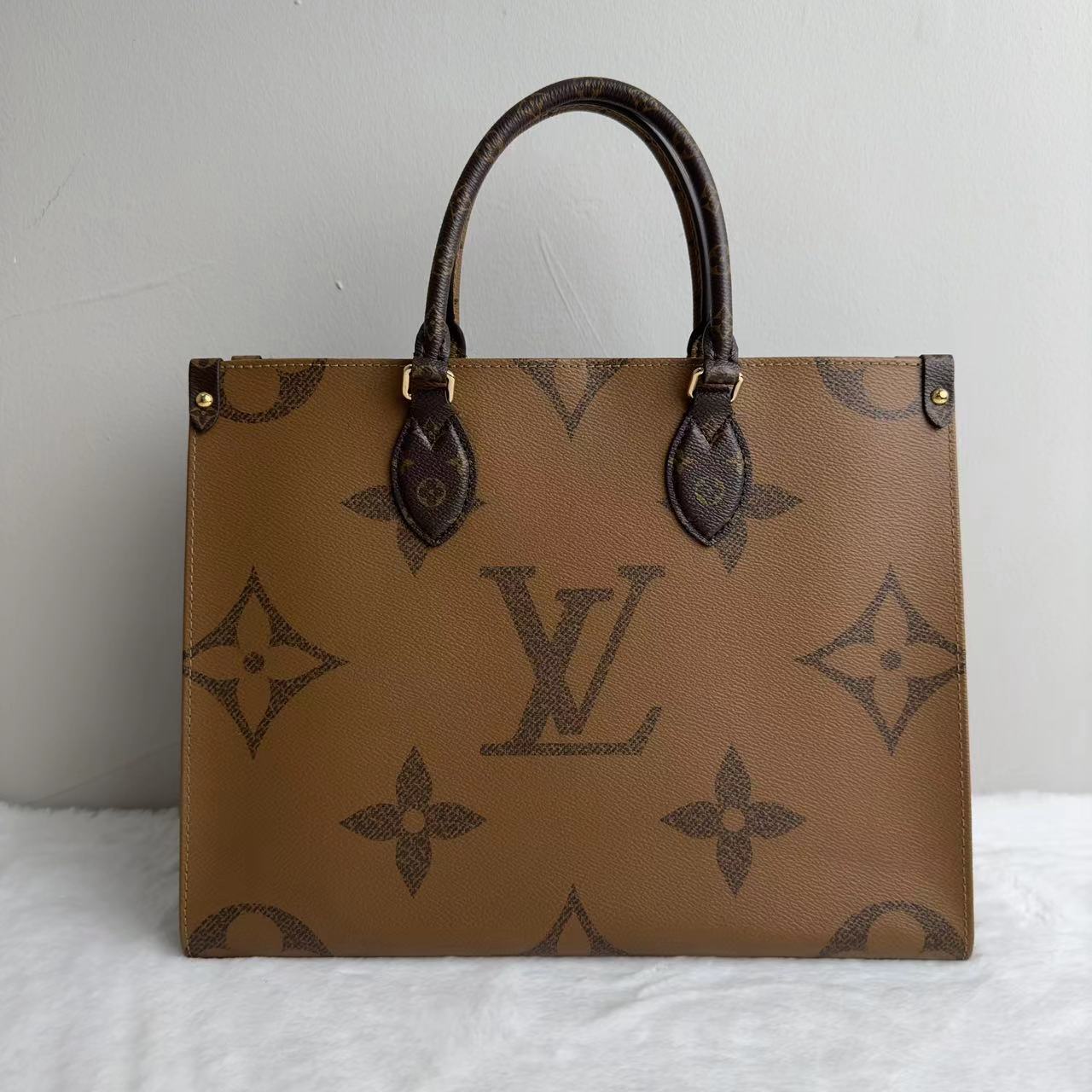 99新 LouisVuitton/路易威登 中号老花拼色托特包 802467