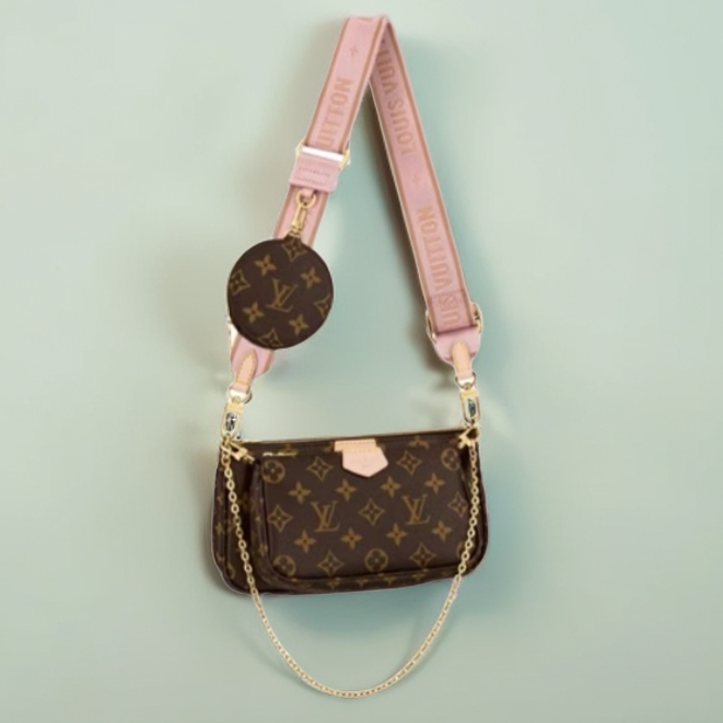 未使用 LouisVuitton/路易威登 五合一 粉肩带 时尚百搭斜跨包