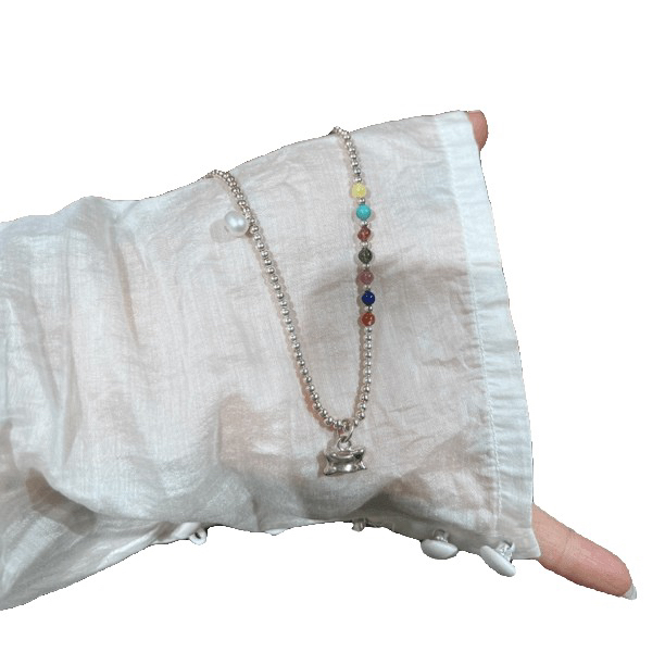 链子925银 阿腾莎银饰 项链 羊拐拐 小众串珠百搭项链 