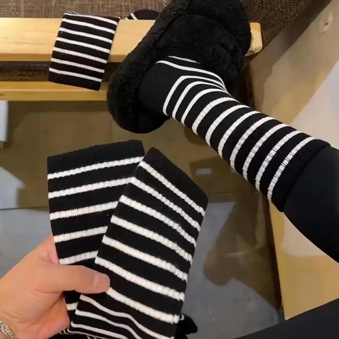 新人【0.01首单】秋冬袜子女高筒简约条纹ins风百搭时尚潮袜甜学
