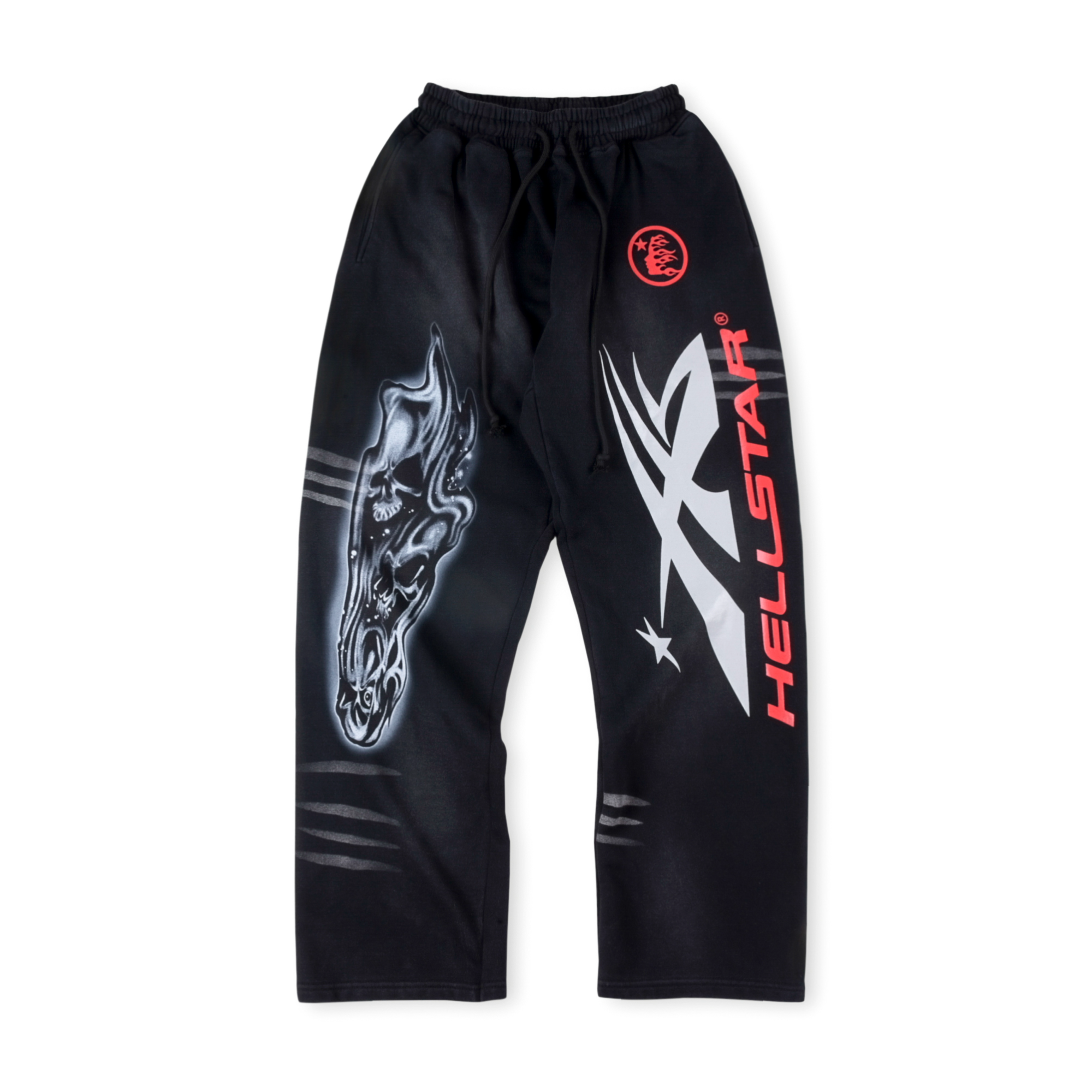 Hellstar Studios Airbrushed Skull 骷髅印花直筒长裤