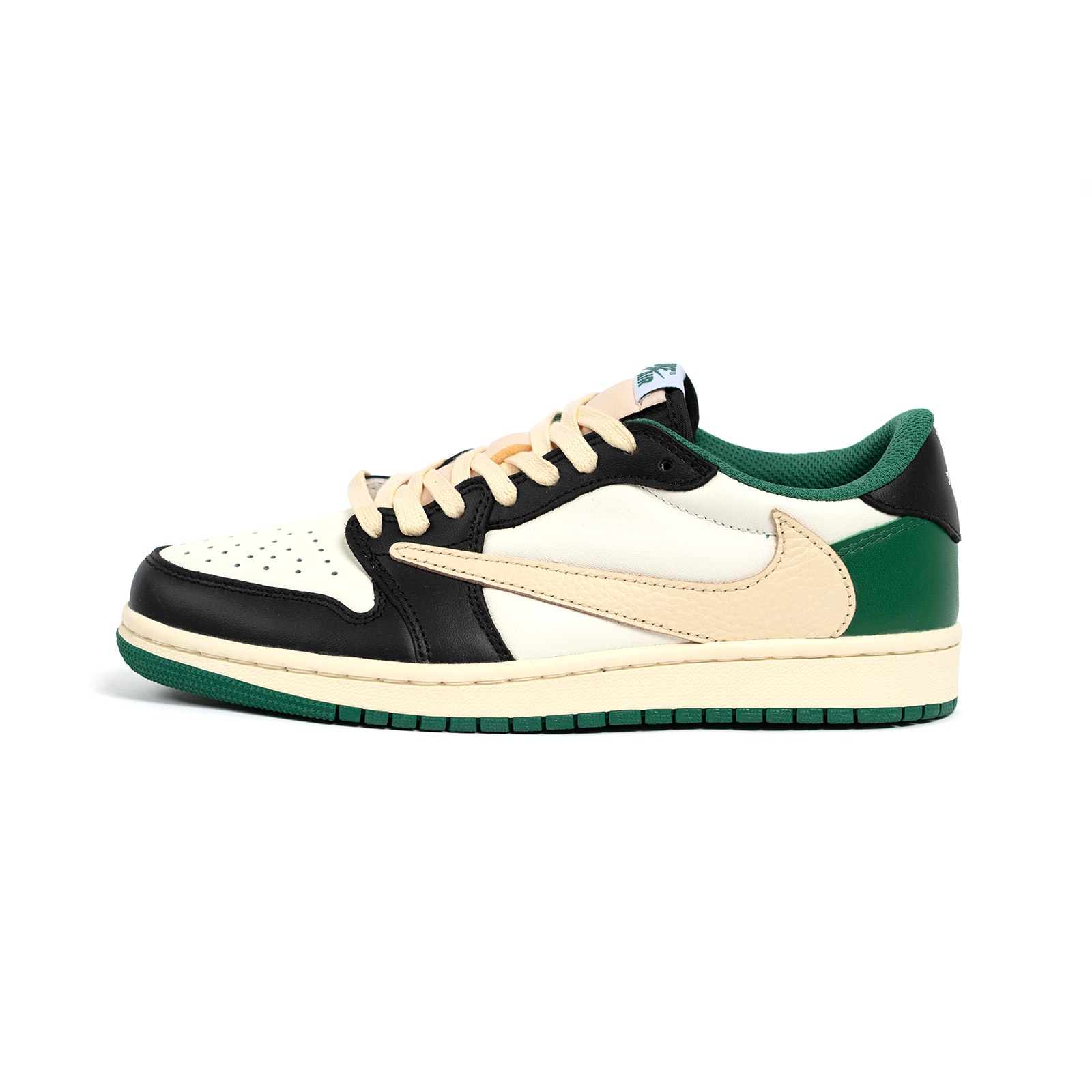 Nike/ 耐克Air Jordan 1 Low 倒钩白绿男女运动休闲鞋【球鞋定制】_二手