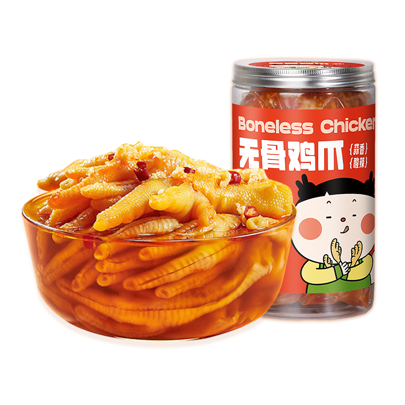 忆小萌无骨鸡爪柠檬酸辣罐装网红脱骨去骨泡椒凤爪休闲小零食小吃