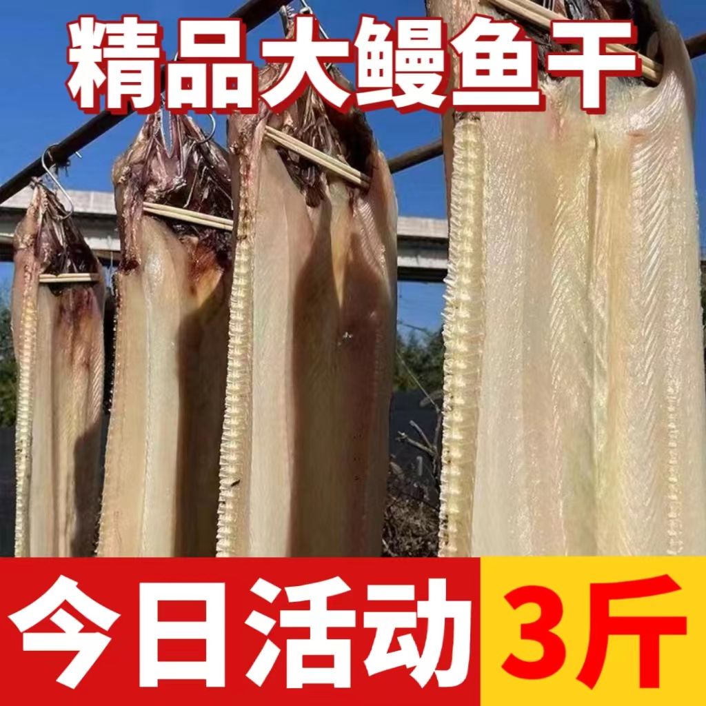 渔民新晒微咸鳗鱼干风干鳗鱼整条鳗鱼干特大野生新鲜鳗鱼干小鱼干