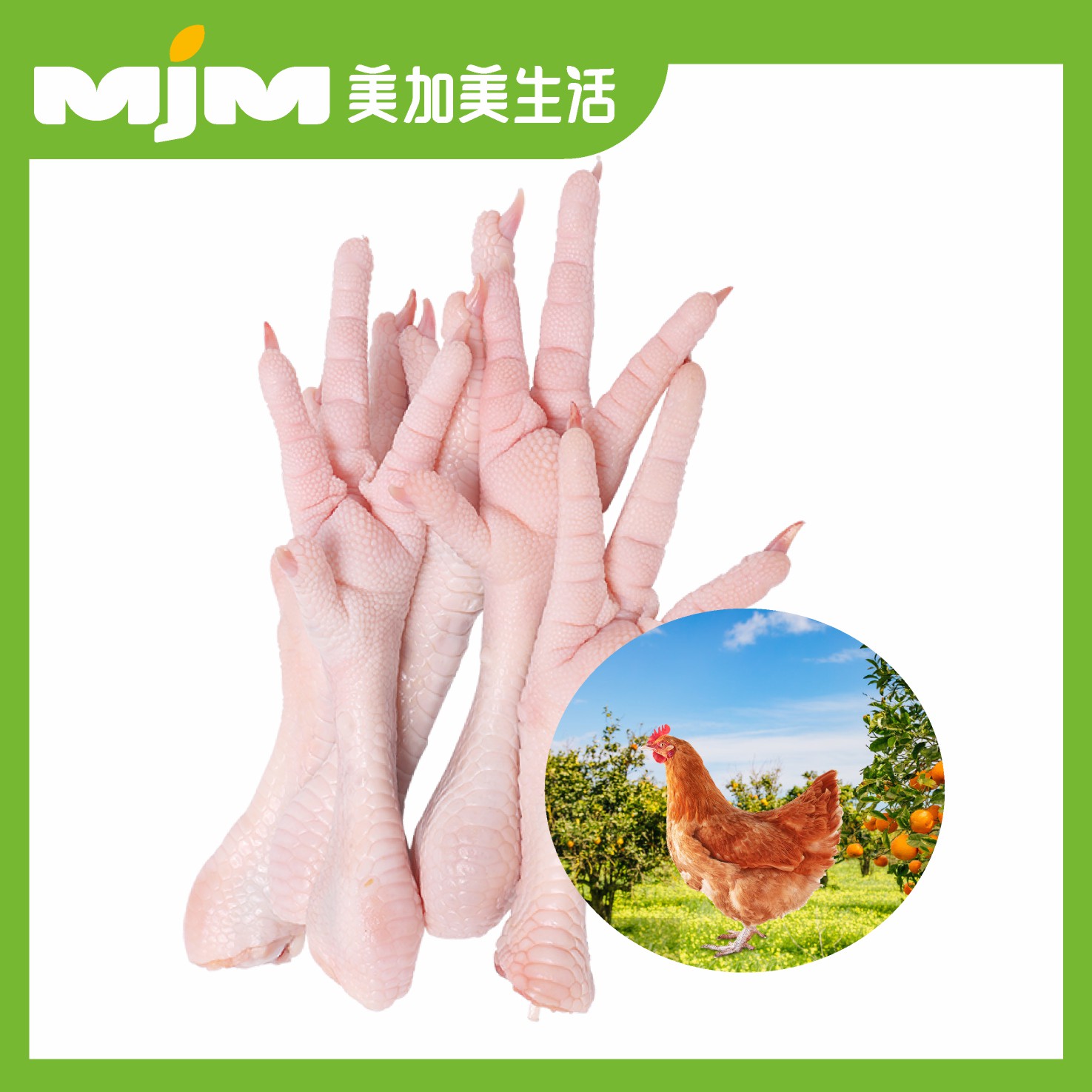 新鲜果园鸡-鸡爪500g/份