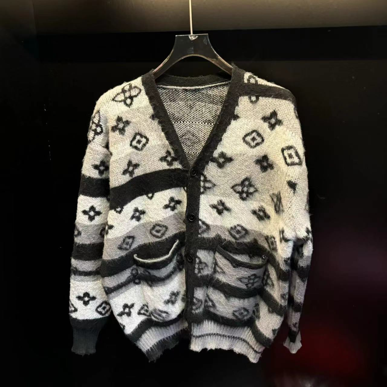 秋冬新款美式复古毛衣男潮牌日系慵懒oversize情侣针织衫