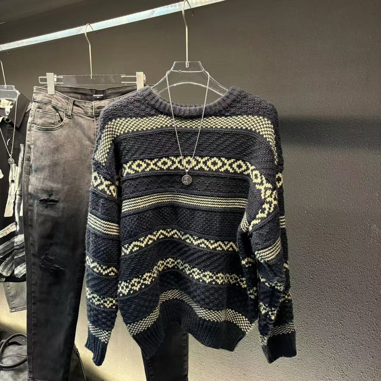 宽松毛衣冬季男女针织衫