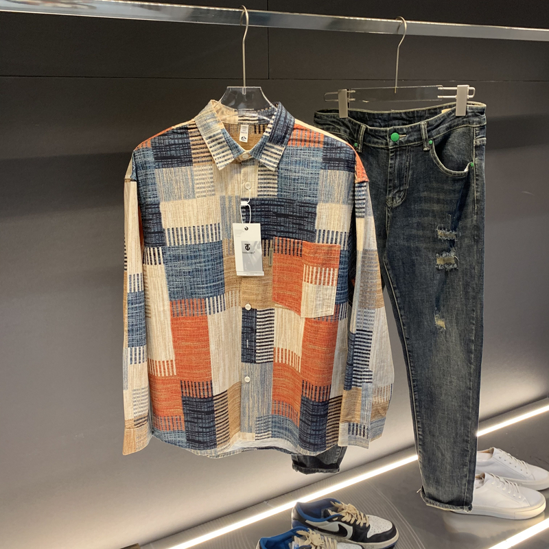 2025秋季新款高级感男微宽松潮流时尚百搭爆款长袖衬衫新款休闲