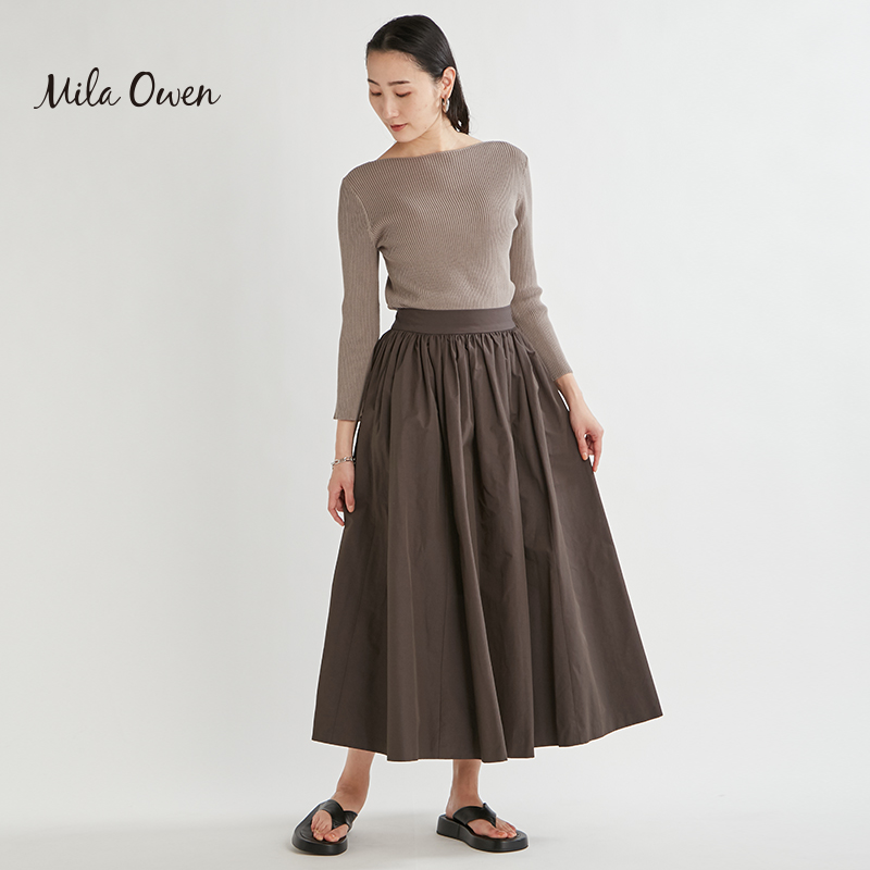Mila Owen 春秋季日系气质温柔拼接针织连衣裙女士长裙多色可选
