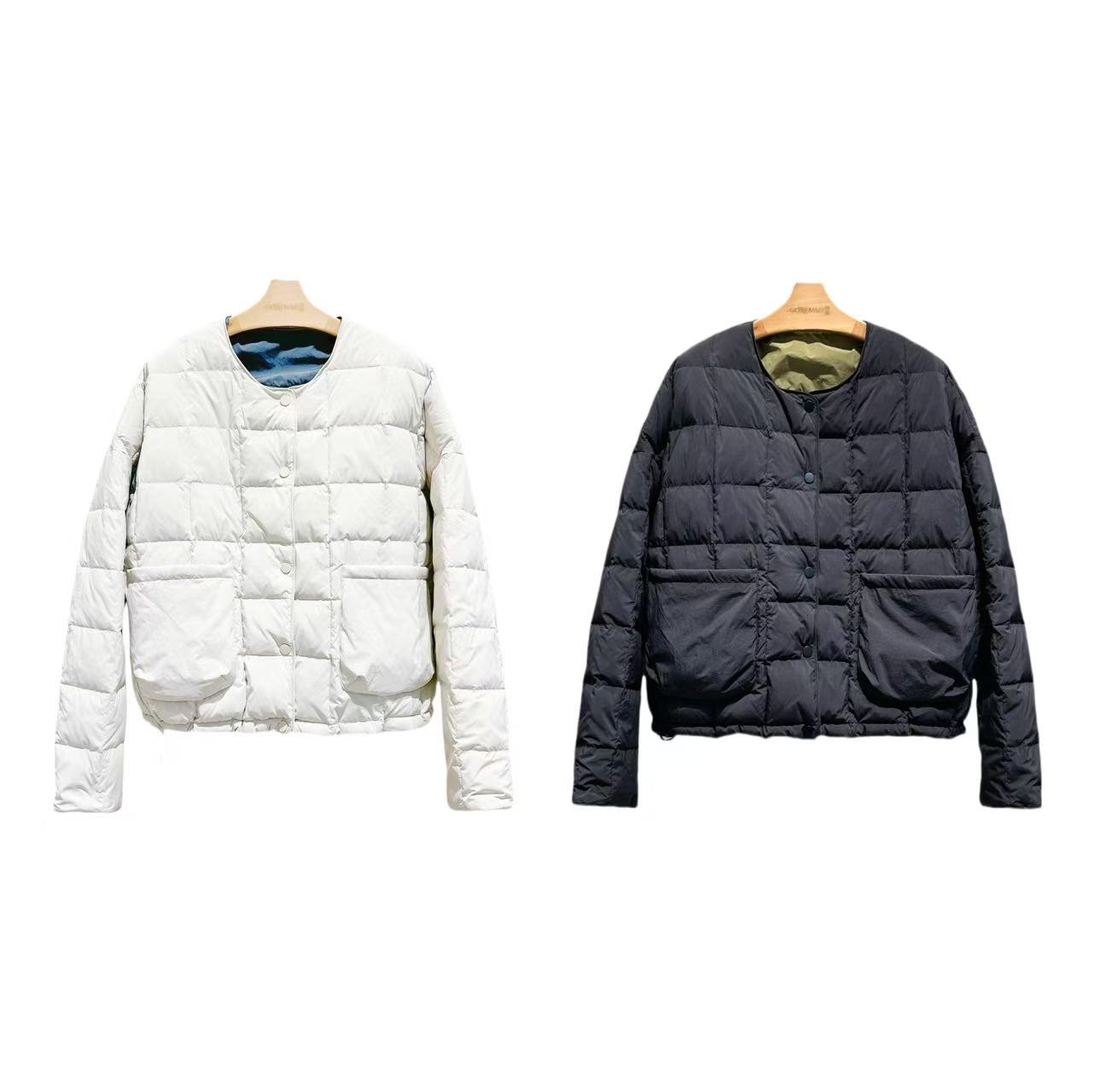 2382      【豆腐块羽绒服】冬季圆领简约韩系方格子羽绒服