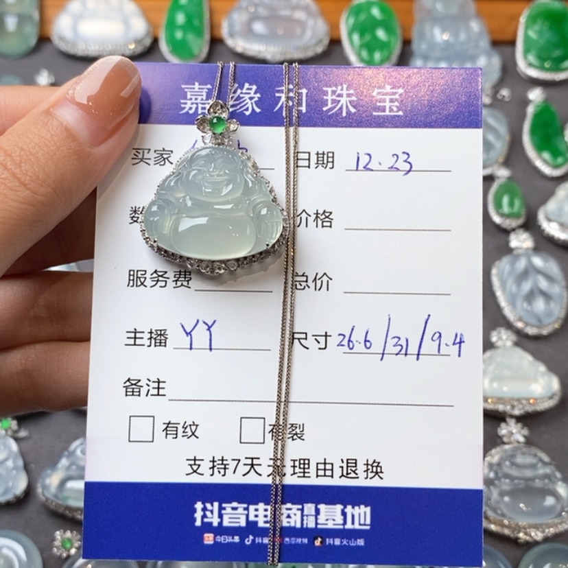 【闪购商品】翡翠颈饰18K金镶嵌毛*虫