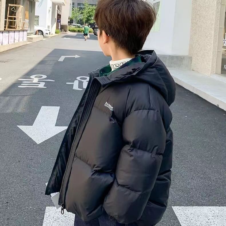 波司豋男童棉衣外套洋气冬装儿童面包服短款羽绒服服棉袄纯色加厚