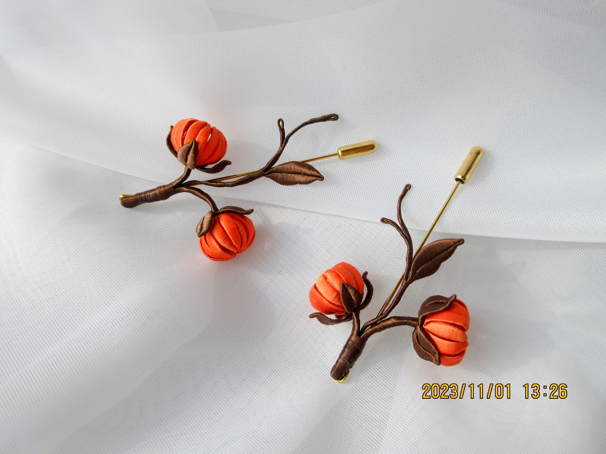 柿柿如意缠花胸针发簪发饰【付款后7天内发货】手工定制款古风简约