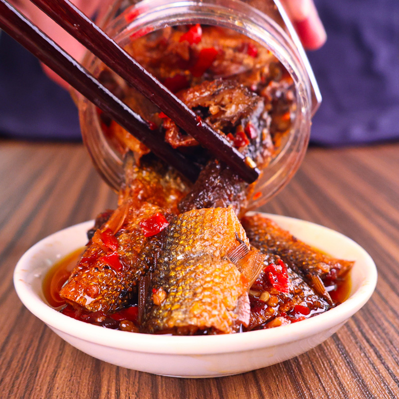 香辣手撕鱼块即食鱼零食下饭菜油辣椒280g下酒菜湖南特产