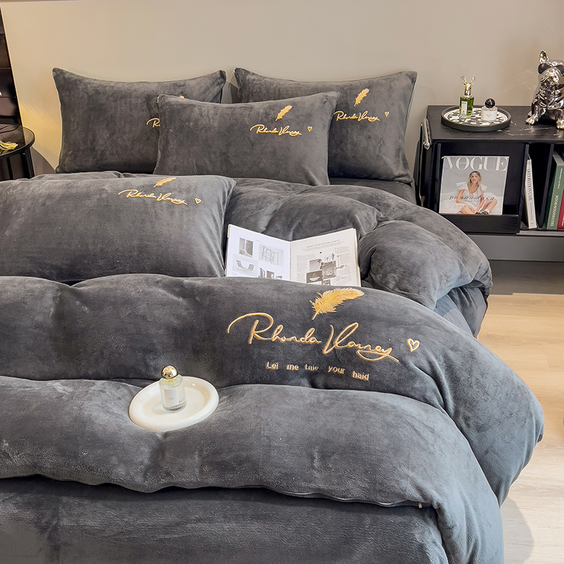 牛奶绒被套单件150x200x220cm秋冬季珊瑚绒加厚双面绒被罩套冬天