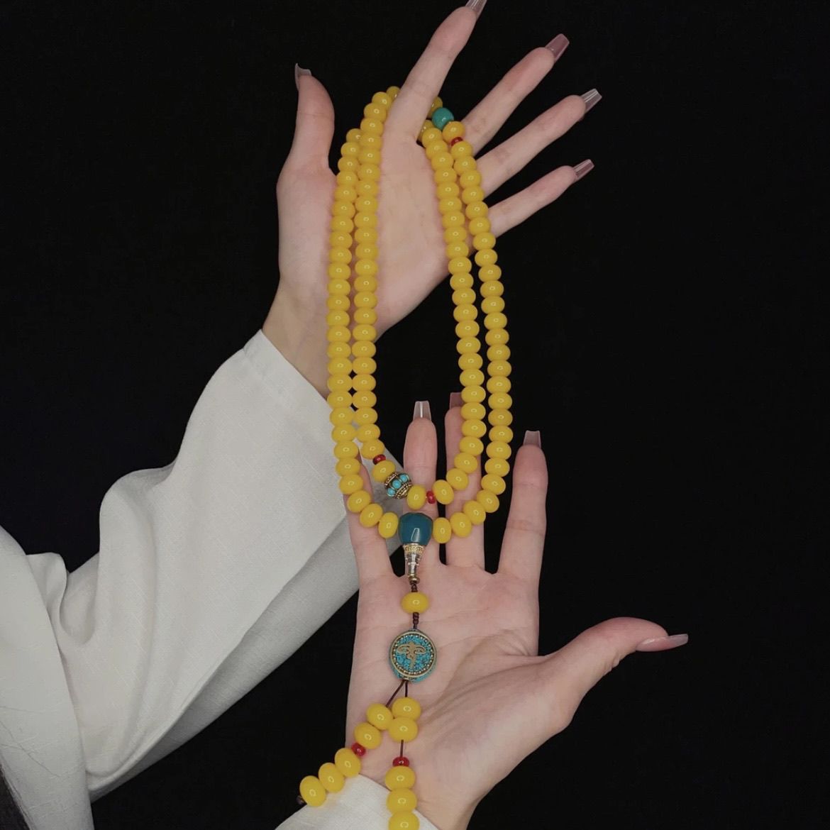 天然菩提根108颗民族风多圈佛珠手串男女款文玩