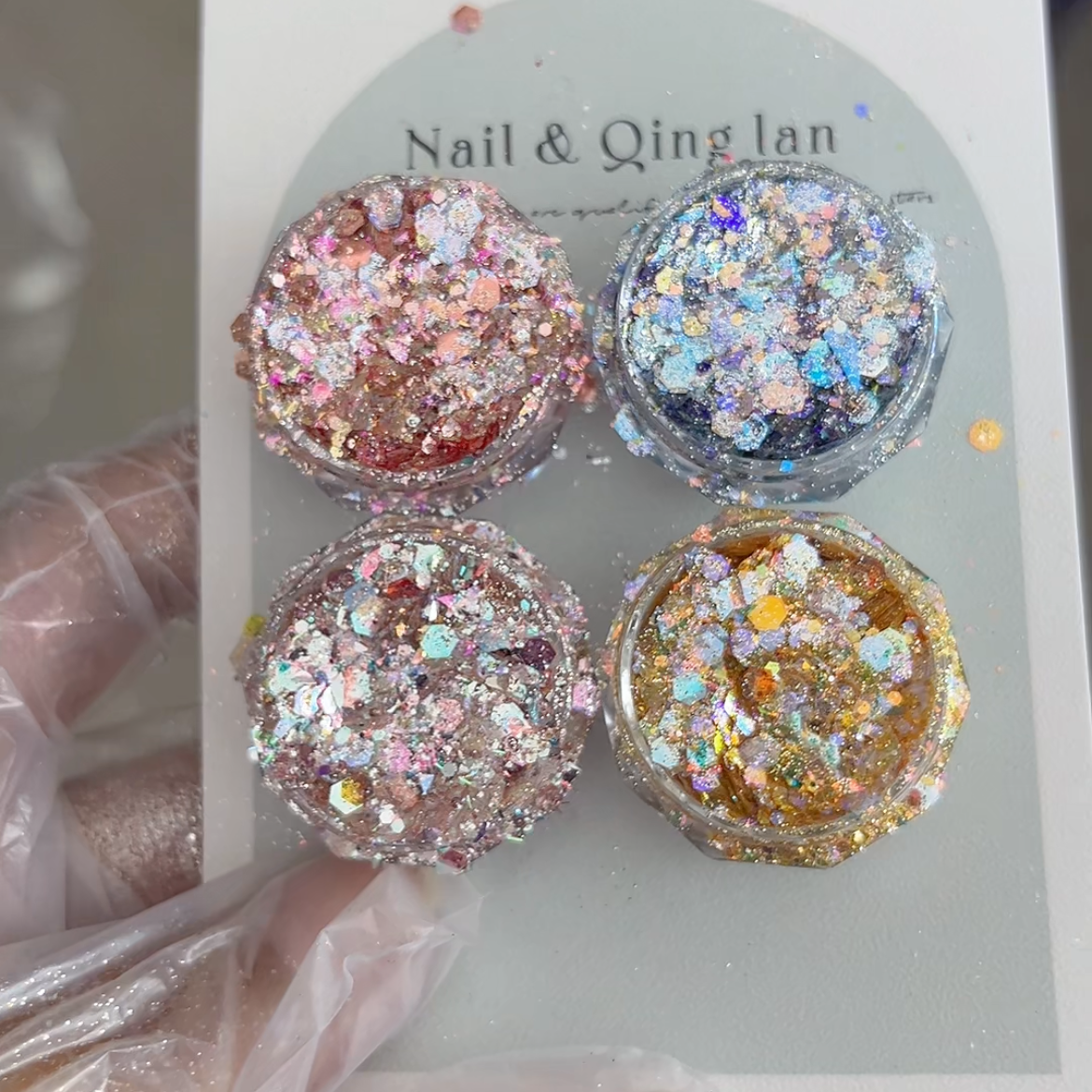 【狮子座系列】青蓝美甲亮片欧泊高品爆闪亮片