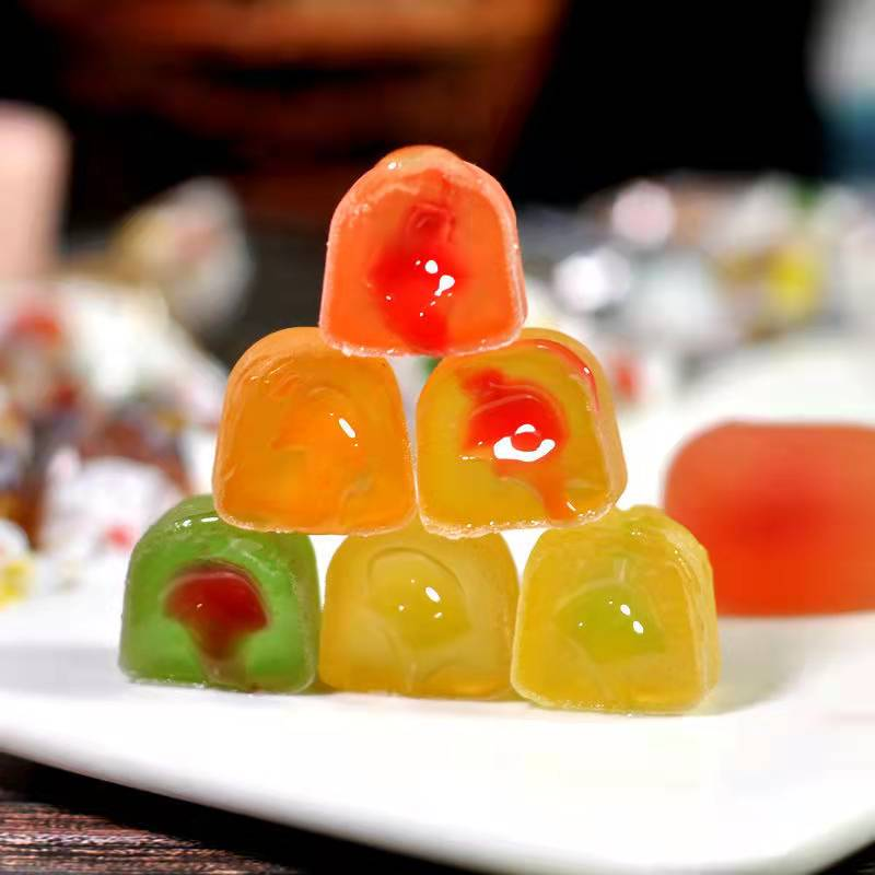 俄罗斯爆浆软糖多味水果夹心Q弹混合装休闲办公小零食