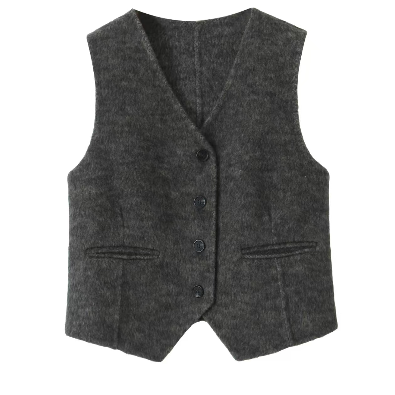 韩版潮流气质休闲毛呢马甲男女时尚针织1580