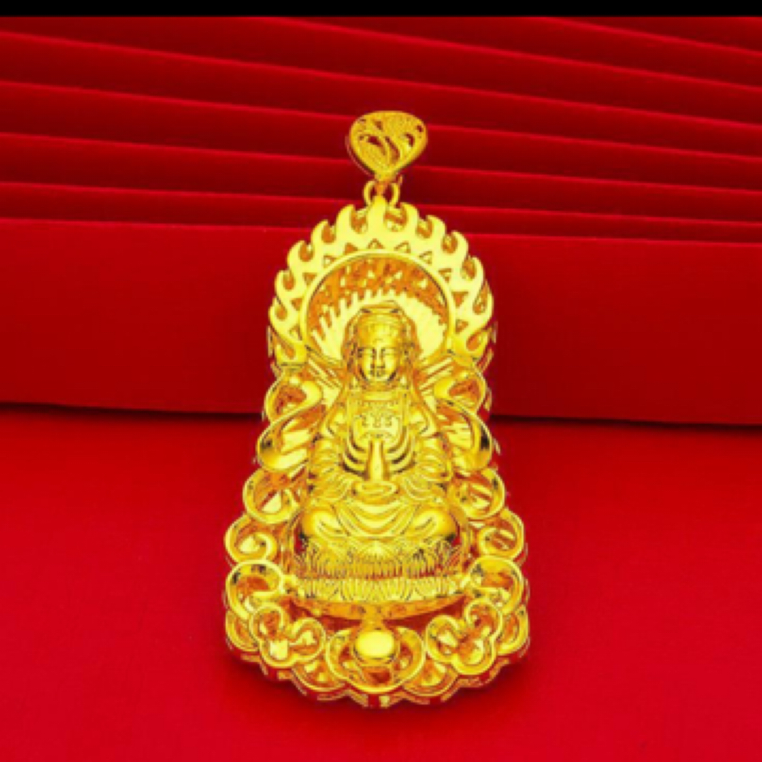 合金吊坠 【抖音好物】观音吊坠 JINPENG时尚金雕观音项坠潮流