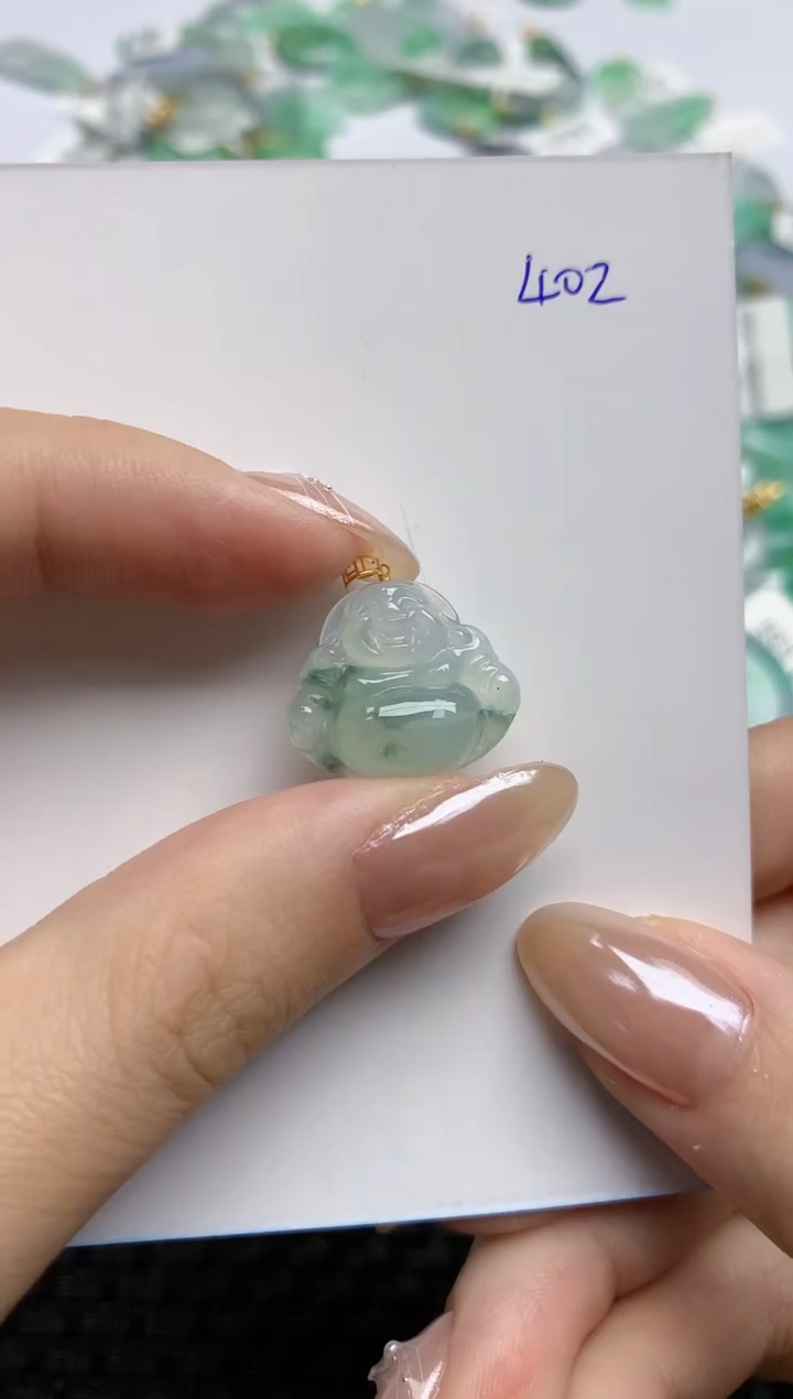 【闪购商品】翡翠颈饰18K金镶嵌天然翡翠A货，