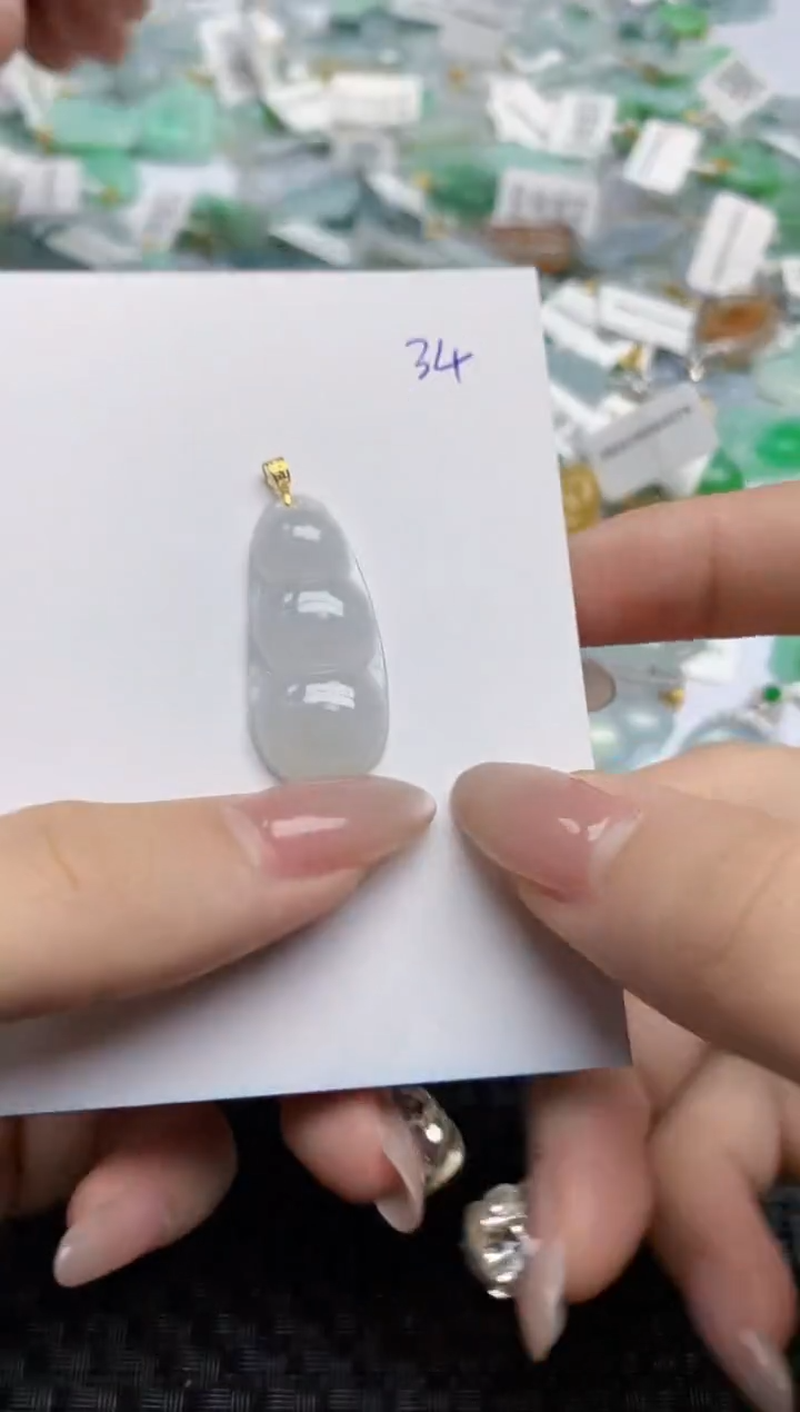 【闪购商品】翡翠颈饰18K金镶嵌天然翡翠A货