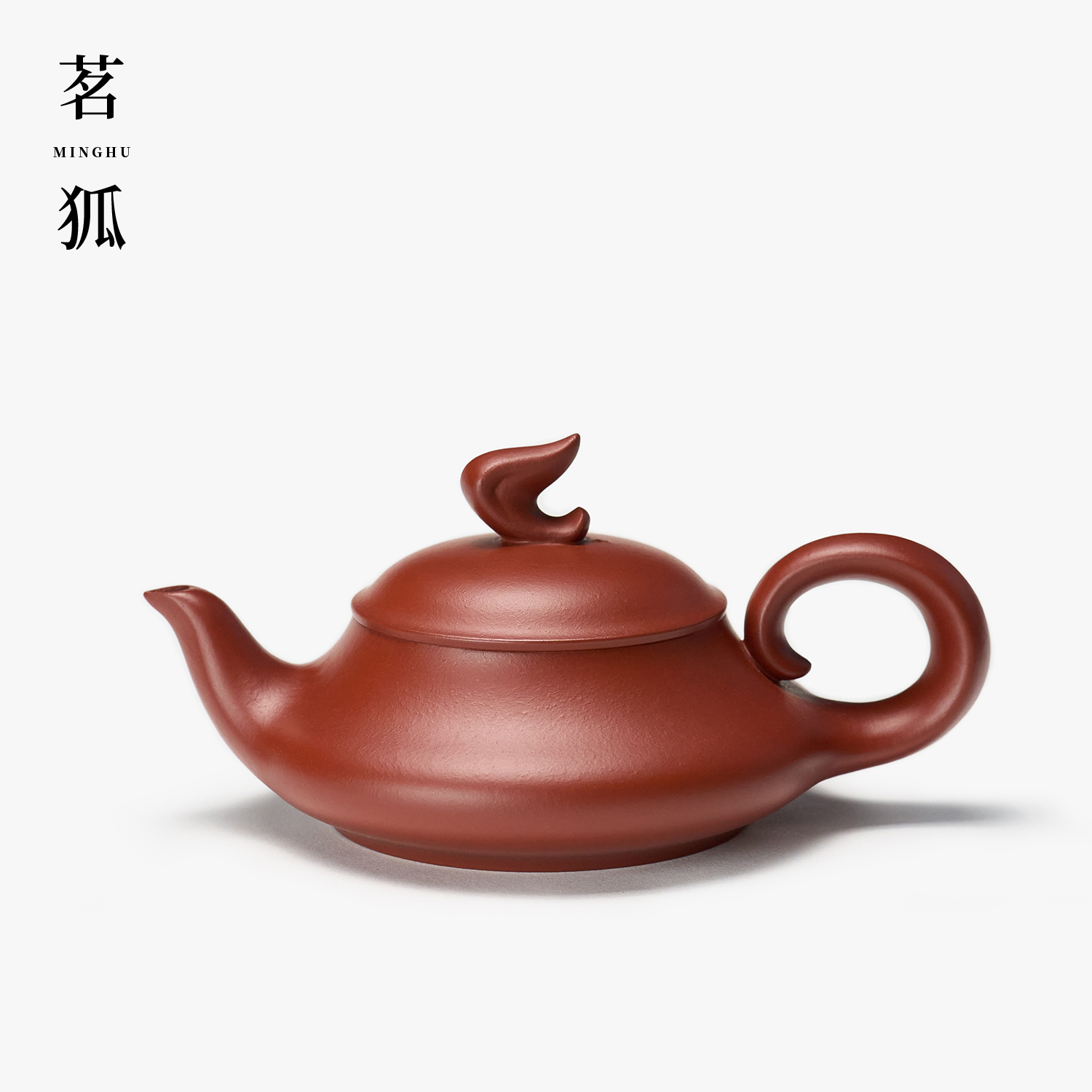 【钟贵河·乘风破浪】大红袍潮州手拉壶 原矿朱泥紫砂扁壶全手工茶壶