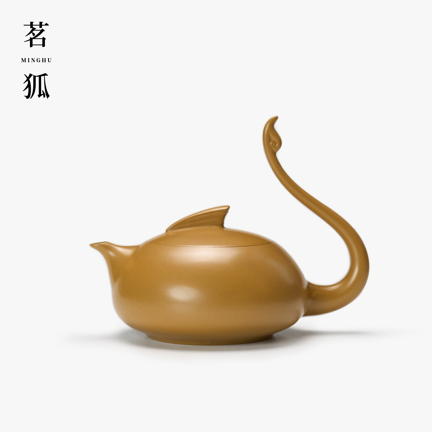 【章泽伟·天鹅】段泥潮州手拉壶 全手工原创高档茶具创意绞泥朱泥壶