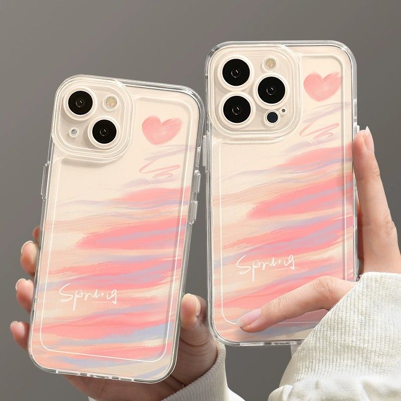渲染彩色苹果15ProMax手机壳iPhone14新款13硅胶12简约11软壳X女8