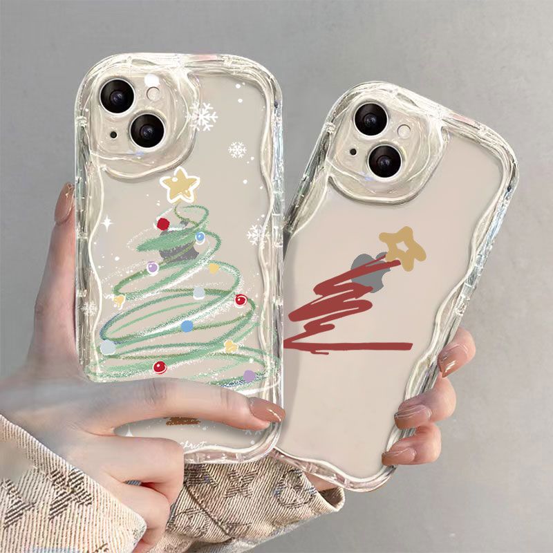 圣诞树苹果15promax手机壳iPhone14新款13透明12简约11软壳x女7/8