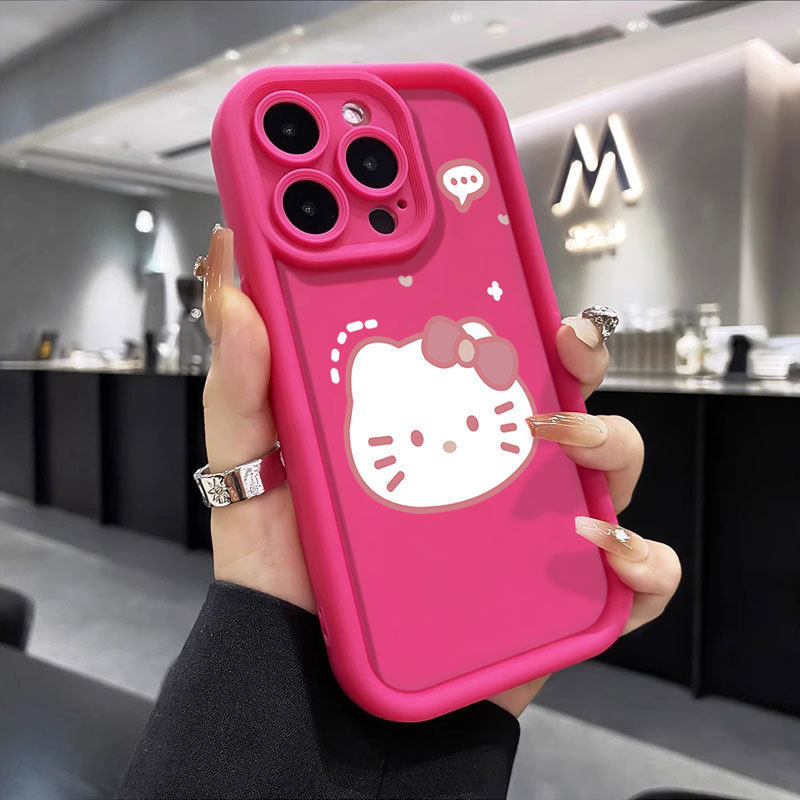 微笑凯蒂苹果15ProMax手机壳iPhone14新款13硅胶12简约11软壳X女8