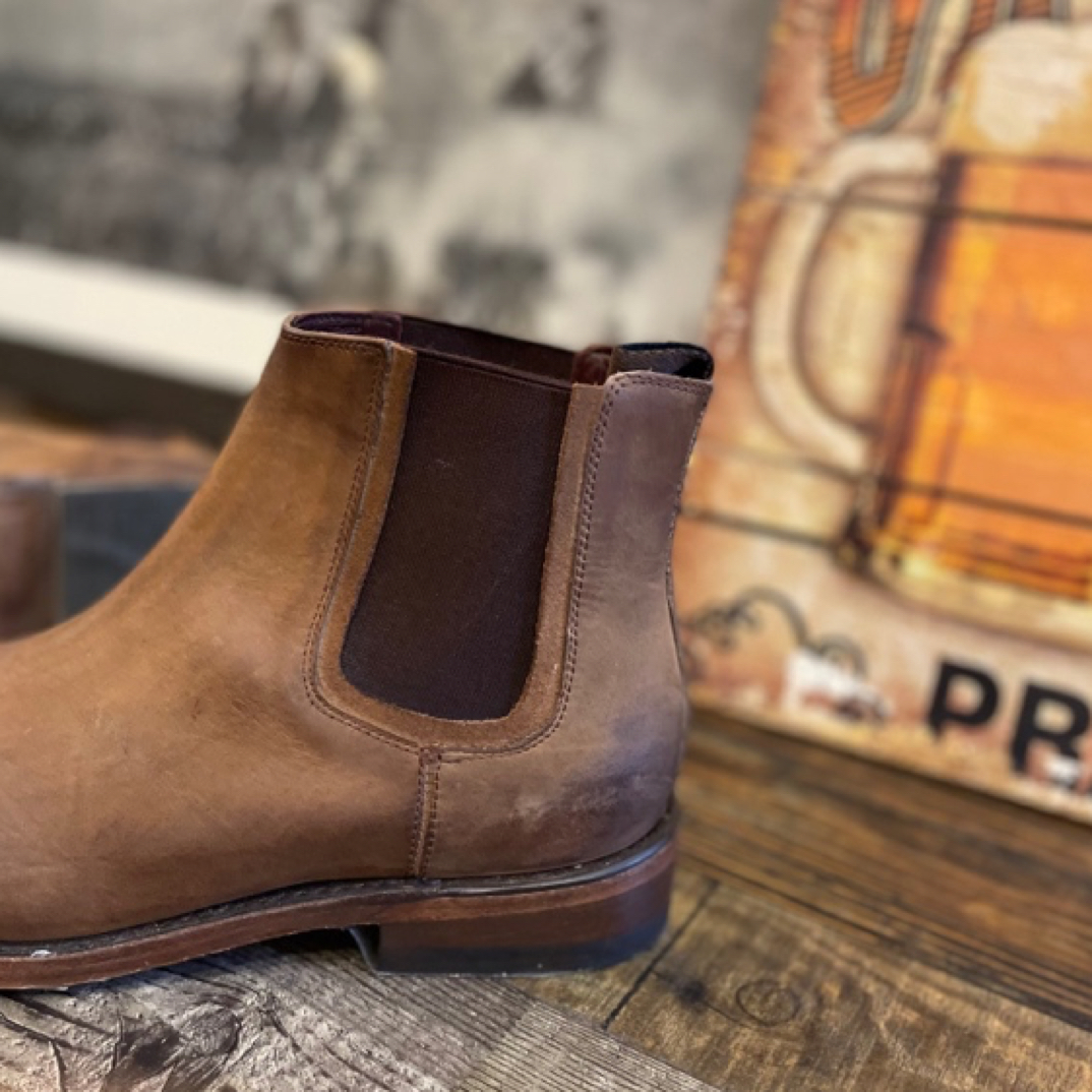 美国进口手工牛仔靴切尔西款式骑士马靴男士复古短靴休闲百搭皮鞋