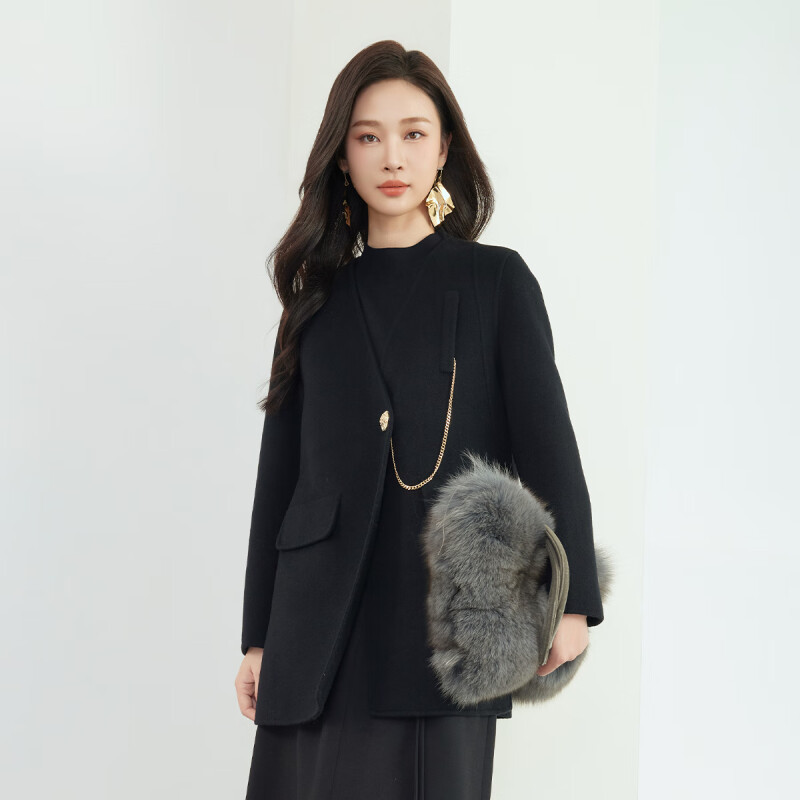 佳人苑毛呢外套女2024年冬季新款J34N410