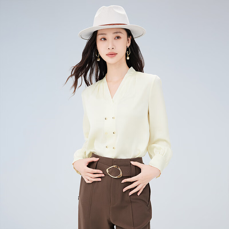 【诗语专享】佳人苑雪纺衫女2024年秋季新款J332030